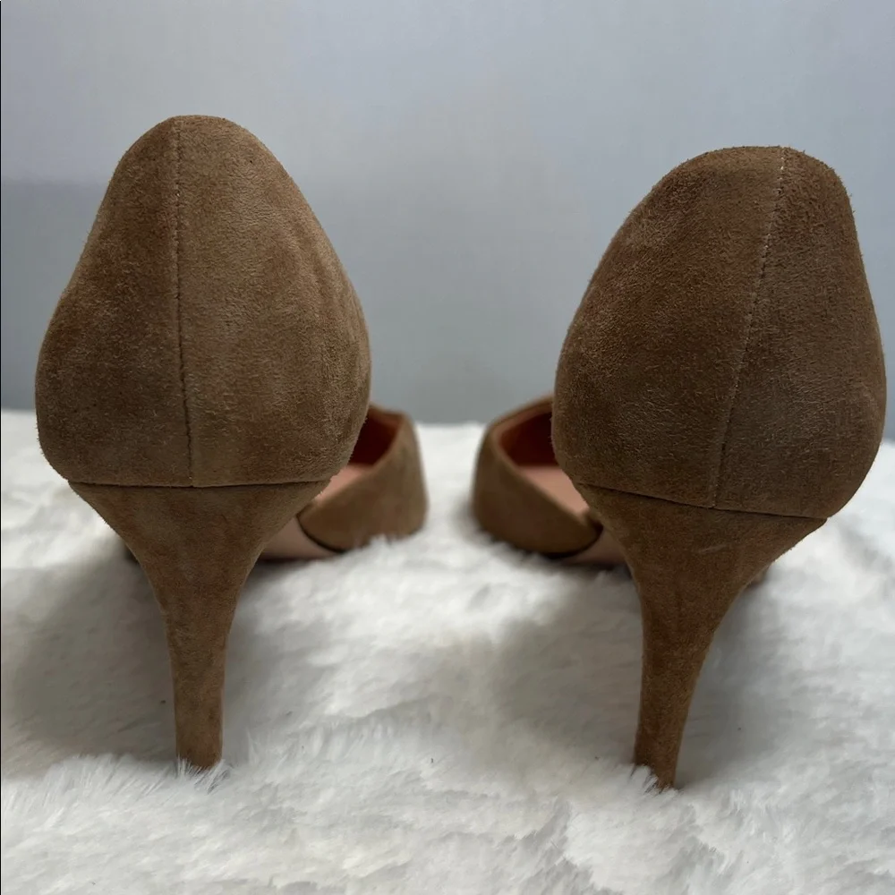 J. Crew Colette D'Orsay Suede Ashen Brown Pumps Made in Italy Sz 8.5